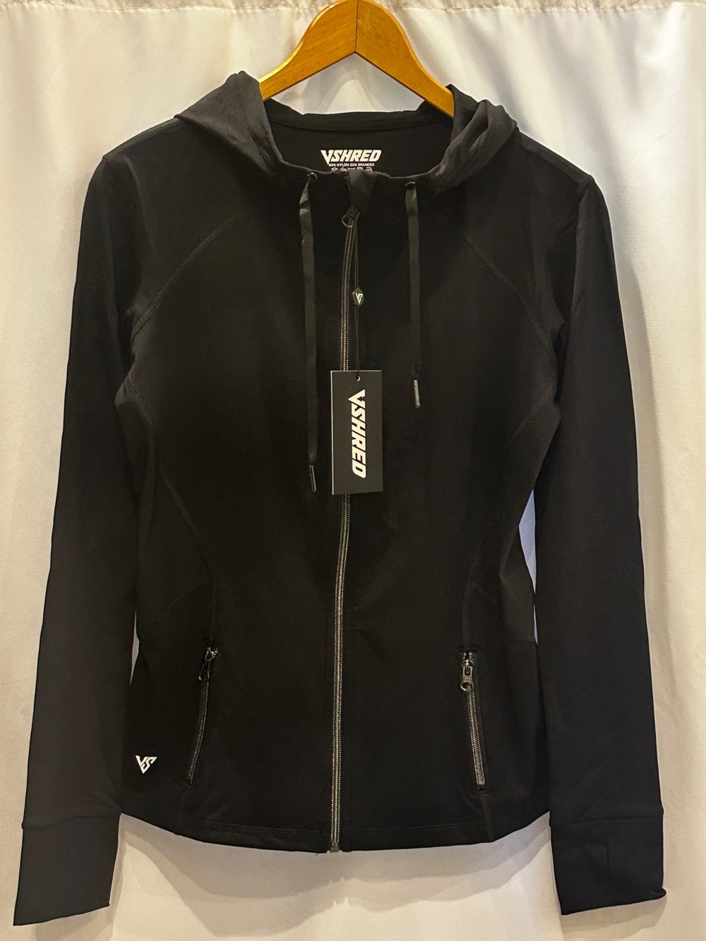 VSHRED Black Full-Zip Hooded Jacket
